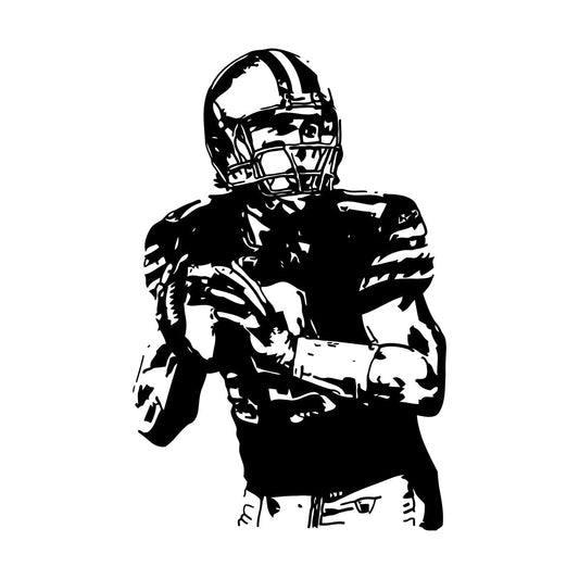 Fine Carving Stickers Football Player Sport Super Bowl Tattoo Culture