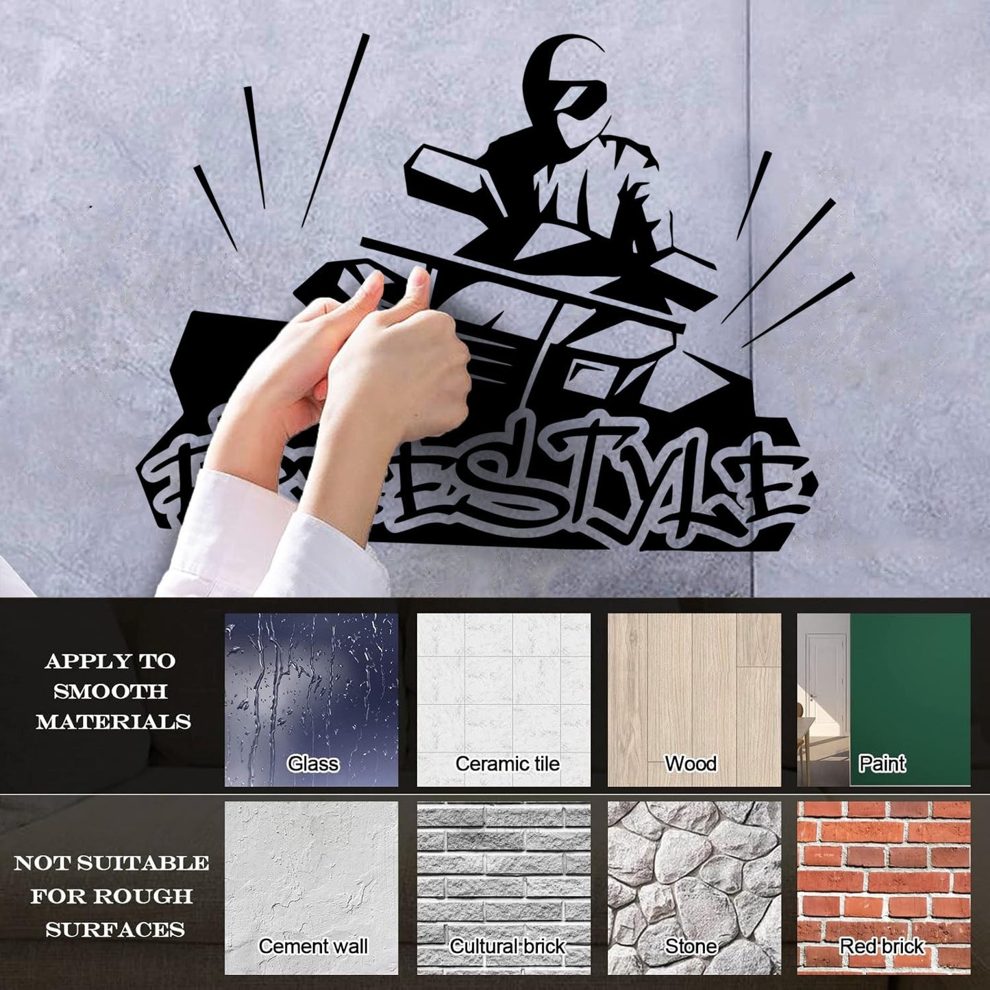 Fine Carving Decals Freestyle Extreme Sports Atv Motorcycle Racing Self Adhesive