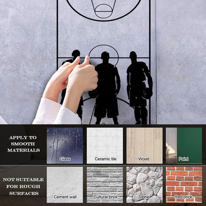 Vinyl Art Sticker Game Sport Basketball Team Playing Field Player Do Not Damage The Wall Surface
