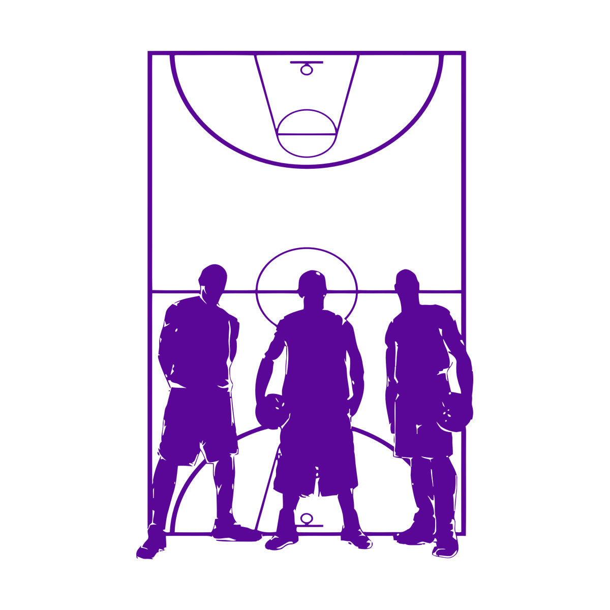 Vinyl Art Sticker Game Sport Basketball Team Playing Field Player Do Not Damage The Wall Surface