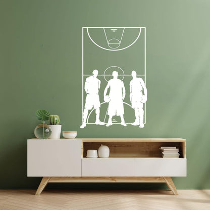 Vinyl Art Sticker Game Sport Basketball Team Playing Field Player Do Not Damage The Wall Surface