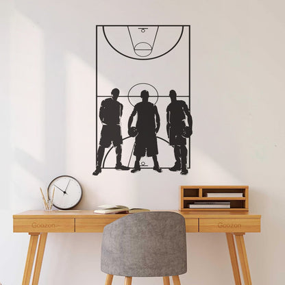Vinyl Art Sticker Game Sport Basketball Team Playing Field Player Do Not Damage The Wall Surface