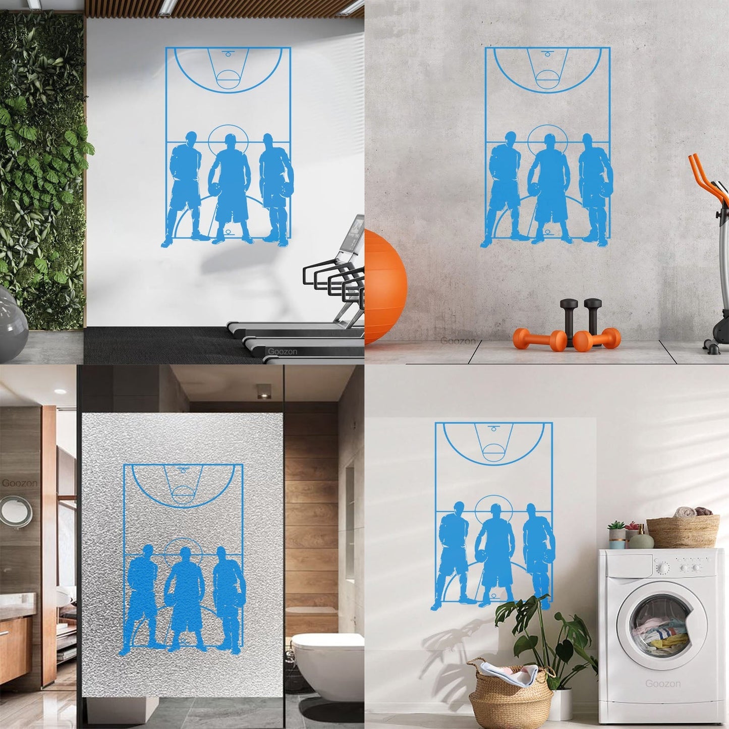 Vinyl Art Sticker Game Sport Basketball Team Playing Field Player Do Not Damage The Wall Surface