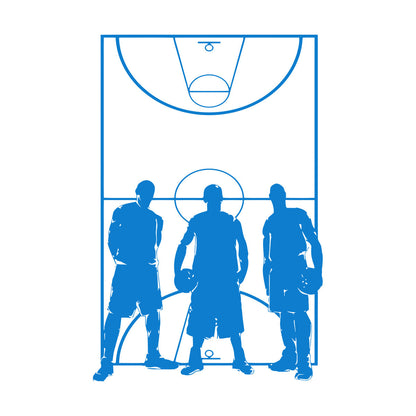 Vinyl Art Sticker Game Sport Basketball Team Playing Field Player Do Not Damage The Wall Surface