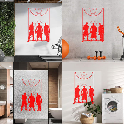 Vinyl Art Sticker Game Sport Basketball Team Playing Field Player Do Not Damage The Wall Surface