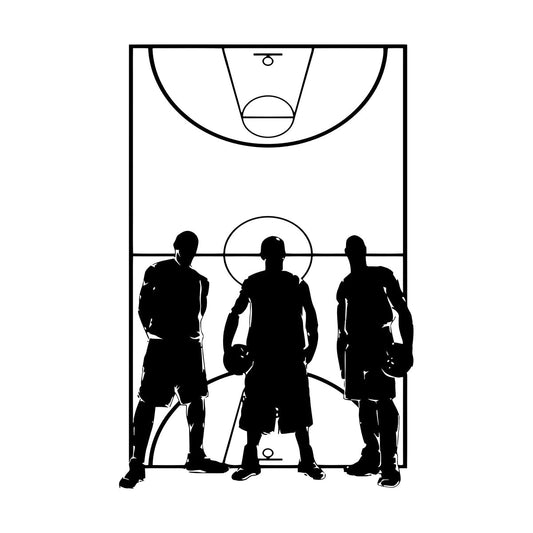 Vinyl Art Sticker Game Sport Basketball Team Playing Field Player Do Not Damage The Wall Surface