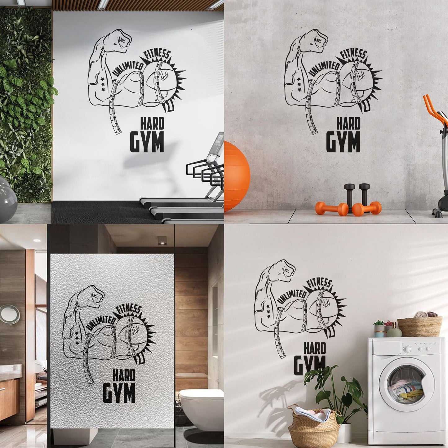 Lettering Stickers Gymnastics Fitnesscenter Motivation Sport Muscle Training Art Mural Painting