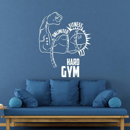 Lettering Stickers Gymnastics Fitnesscenter Motivation Sport Muscle Training Art Mural Painting