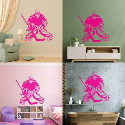 Vinyl Wall Decals Hockey Sport Player Sports Fan Goalkeeper Personalized Customization
