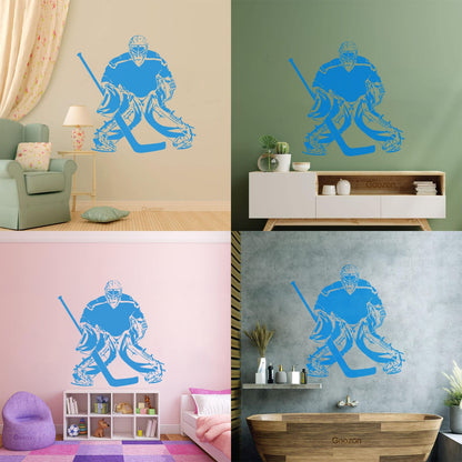 Vinyl Wall Decals Hockey Sport Player Sports Fan Goalkeeper Personalized Customization