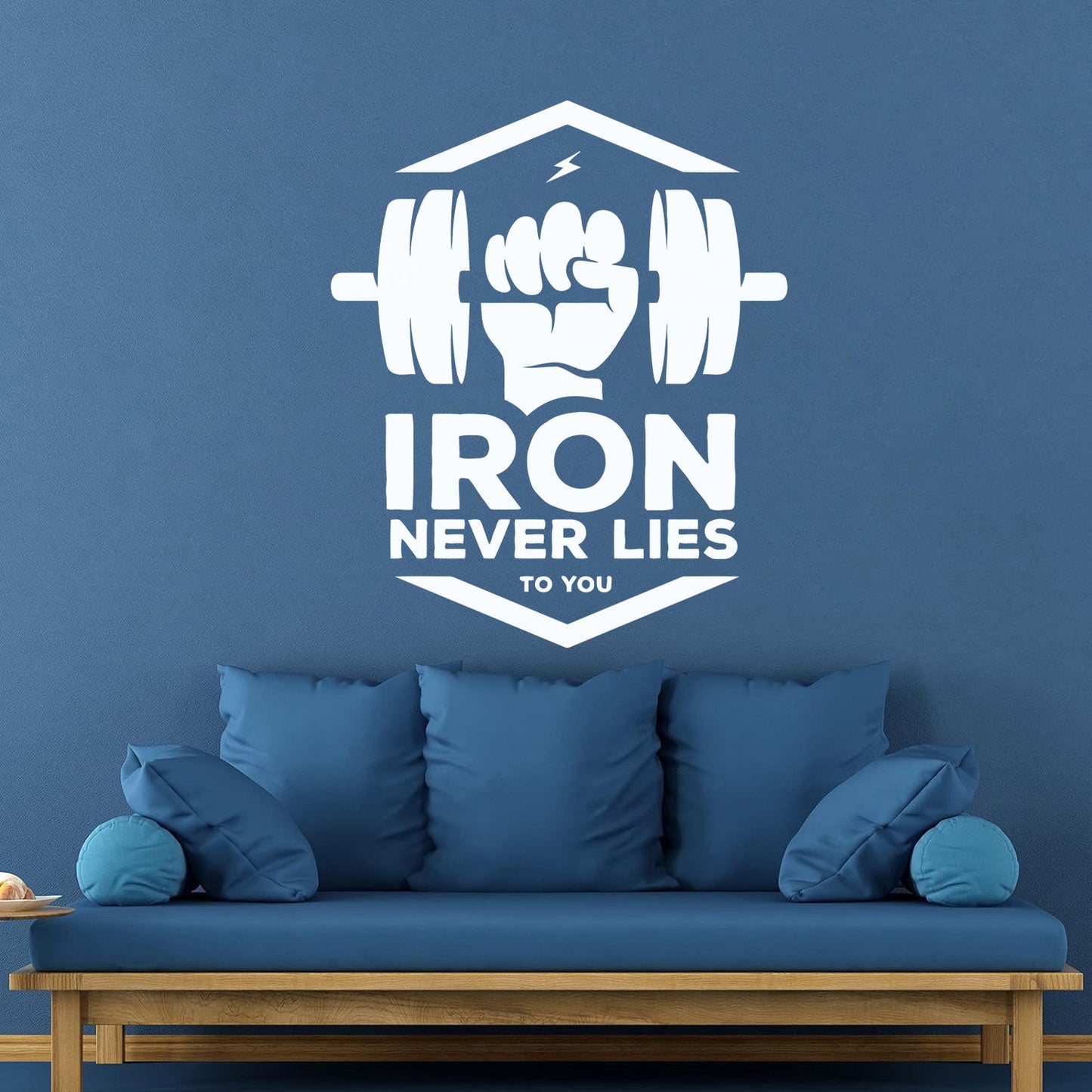 Mural And Wall Vinyl Decal Iron Fitnesscenter Bodybuilding Motivation Training Art Decoration