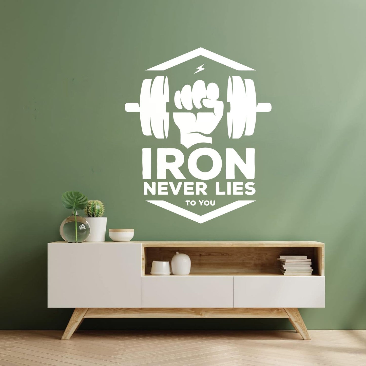Mural And Wall Vinyl Decal Iron Fitnesscenter Bodybuilding Motivation Training Art Decoration