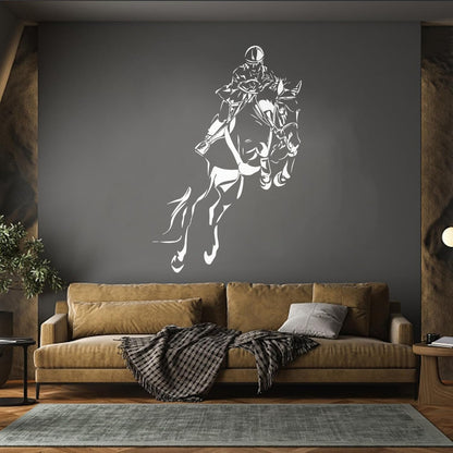Wall Vinyl Sticker Decor Jockey Horse Equestrian Sports Car Body Decoration
