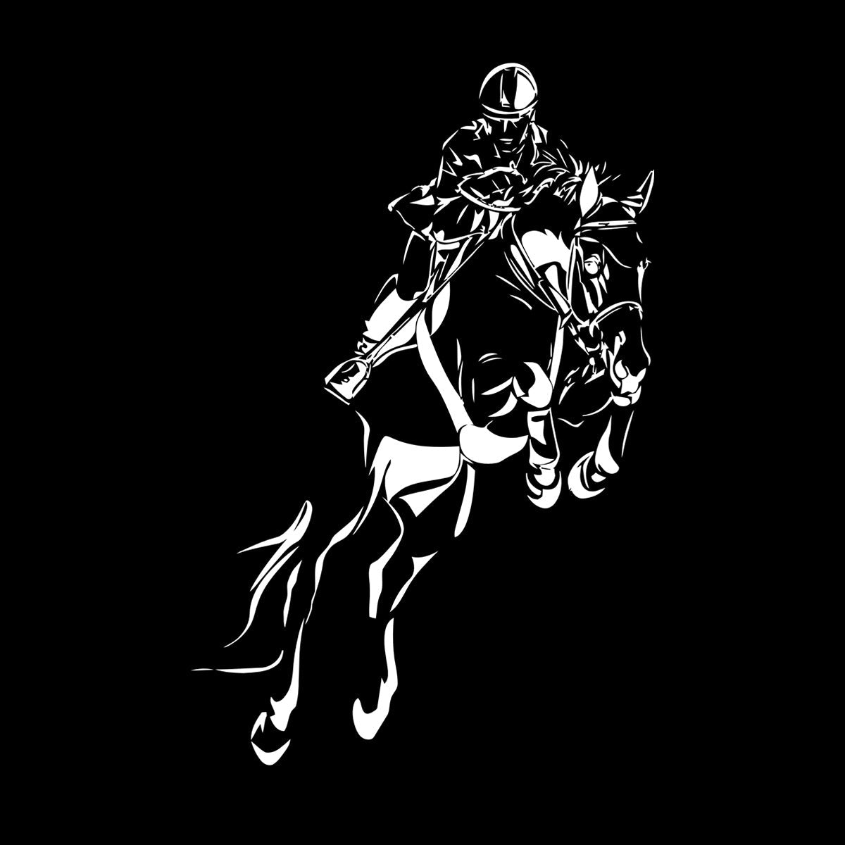 Wall Vinyl Sticker Decor Jockey Horse Equestrian Sports Car Body Decoration