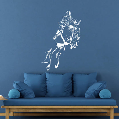 Wall Vinyl Sticker Decor Jockey Horse Equestrian Sports Car Body Decoration