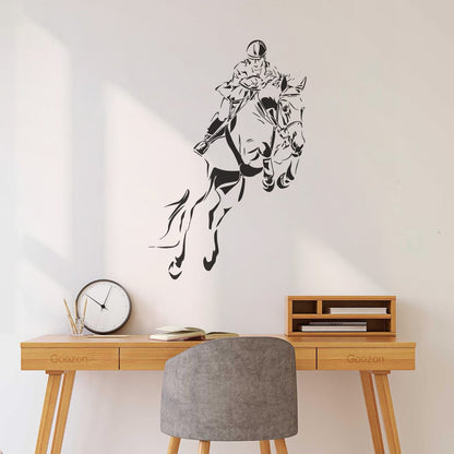 Wall Vinyl Sticker Decor Jockey Horse Equestrian Sports Car Body Decoration