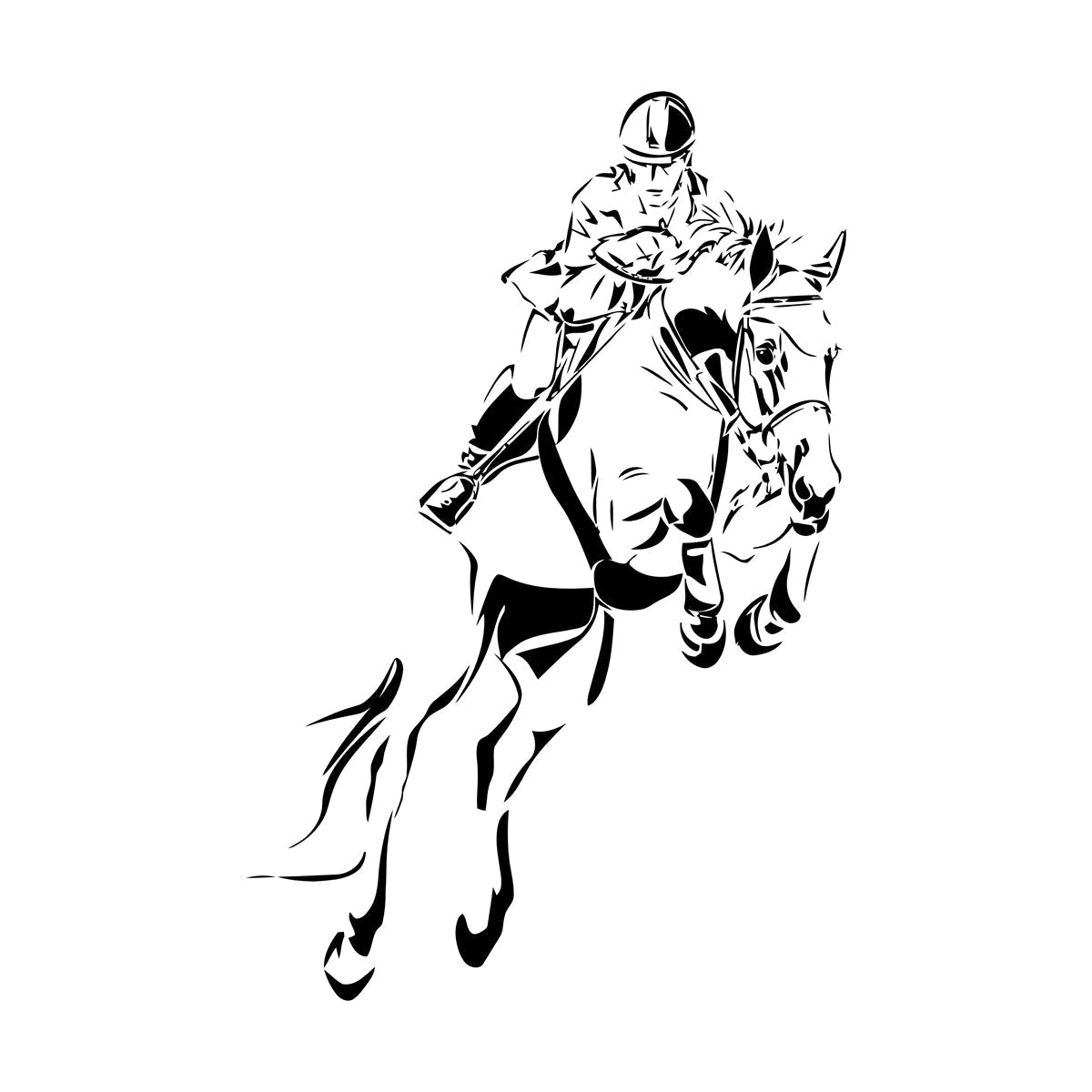 Wall Vinyl Sticker Decor Jockey Horse Equestrian Sports Car Body Decoration