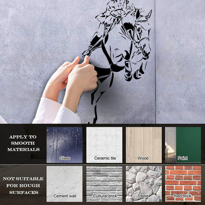 Wall Vinyl Sticker Decor Jockey Horse Equestrian Sports Car Body Decoration