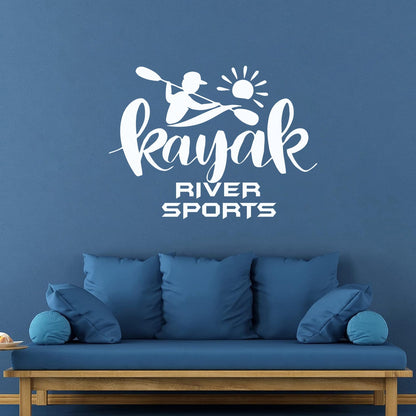 Kayak River Alloy Sport Rowing Lake Fine Carving Decals Store Decoration