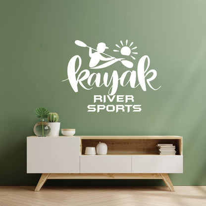 Kayak River Alloy Sport Rowing Lake Fine Carving Decals Store Decoration