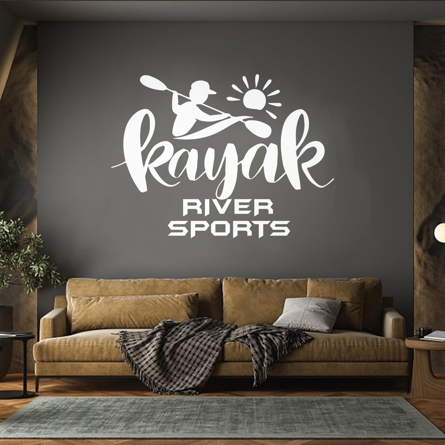 Kayak River Alloy Sport Rowing Lake Fine Carving Decals Store Decoration