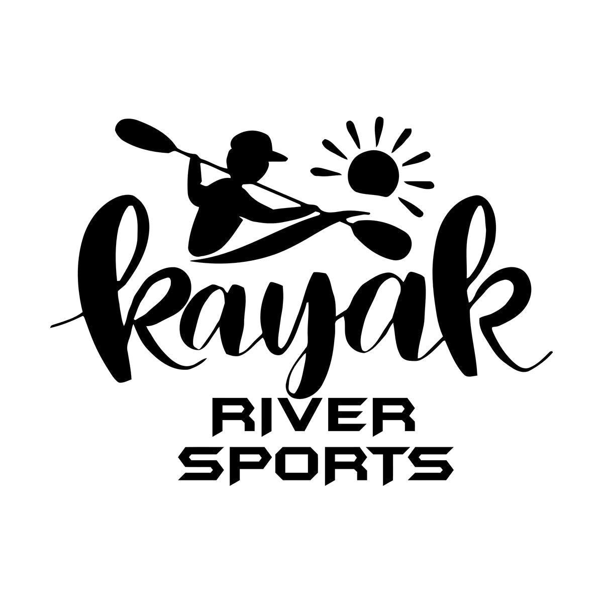Kayak River Alloy Sport Rowing Lake Fine Carving Decals Store Decoration