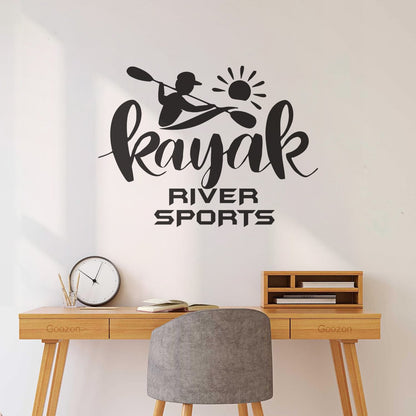 Kayak River Alloy Sport Rowing Lake Fine Carving Decals Store Decoration