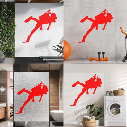 Scuba Diving Sea Ocean Underwater Lettering Stickers Removable Without Leaving Glue