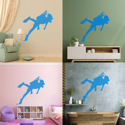 Scuba Diving Sea Ocean Underwater Lettering Stickers Removable Without Leaving Glue