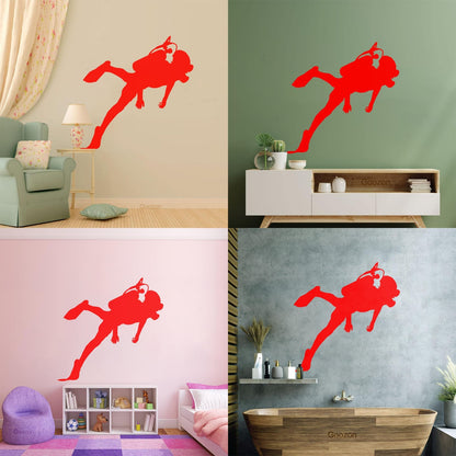 Scuba Diving Sea Ocean Underwater Lettering Stickers Removable Without Leaving Glue