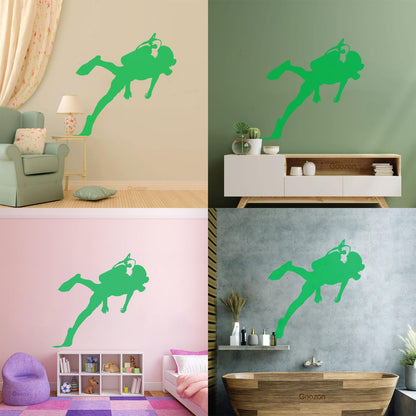 Scuba Diving Sea Ocean Underwater Lettering Stickers Removable Without Leaving Glue