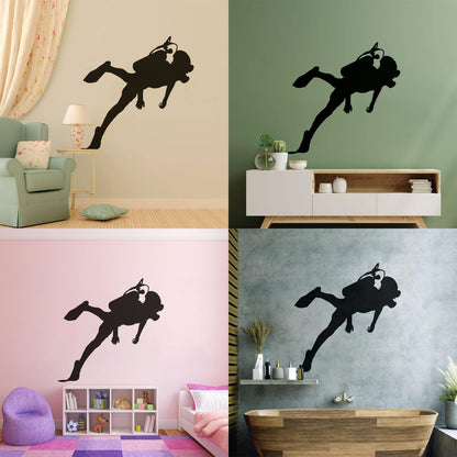 Scuba Diving Sea Ocean Underwater Lettering Stickers Removable Without Leaving Glue