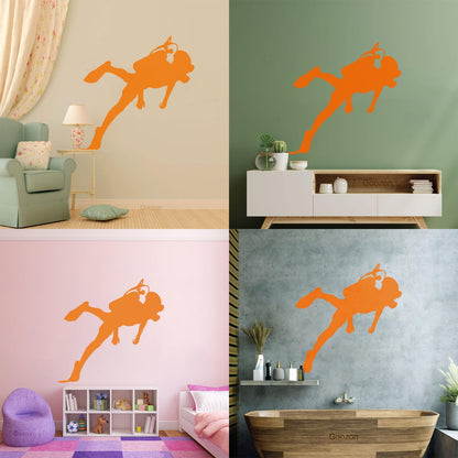 Scuba Diving Sea Ocean Underwater Lettering Stickers Removable Without Leaving Glue