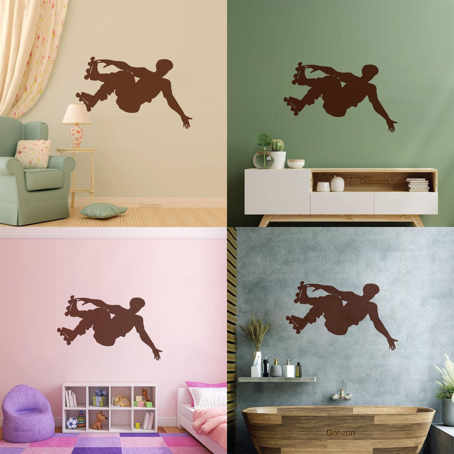Vinyl Wall Stickers Sport Extreme Rollers Silhouette Street Tattoo Culture