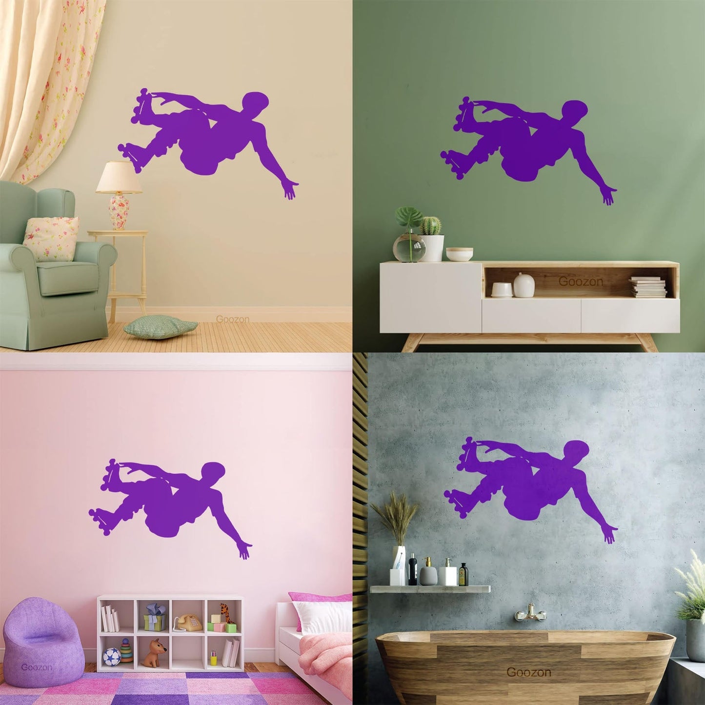 Vinyl Wall Stickers Sport Extreme Rollers Silhouette Street Tattoo Culture