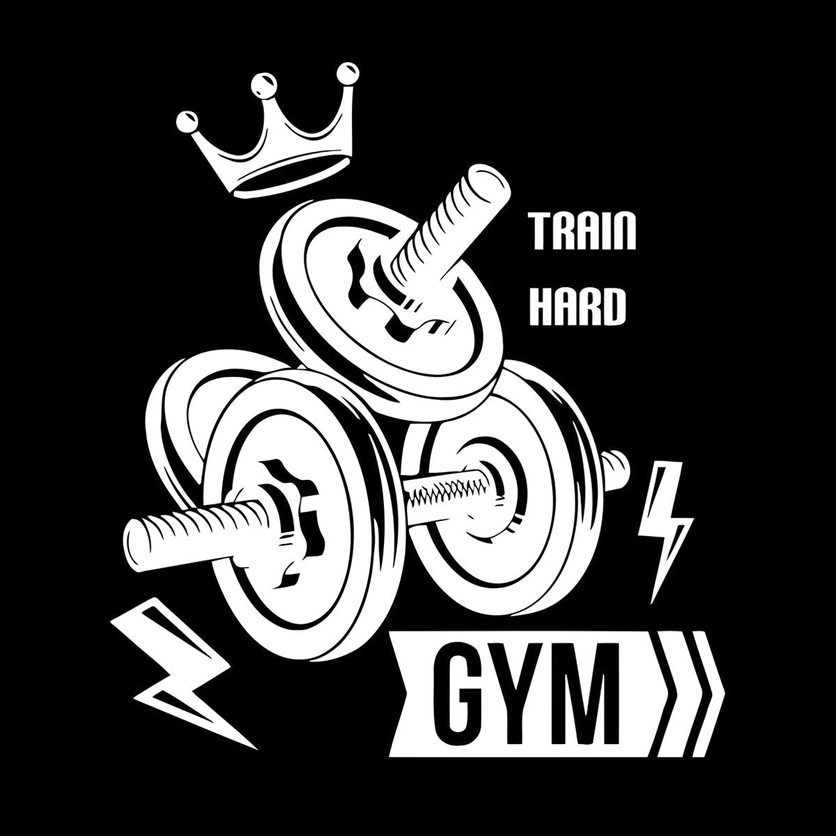 Mural And Wall Vinyl Decal Sport Fitnesscenter Gymnastics Dumbbells Bodybuilding Train Hard Multi Color Selection