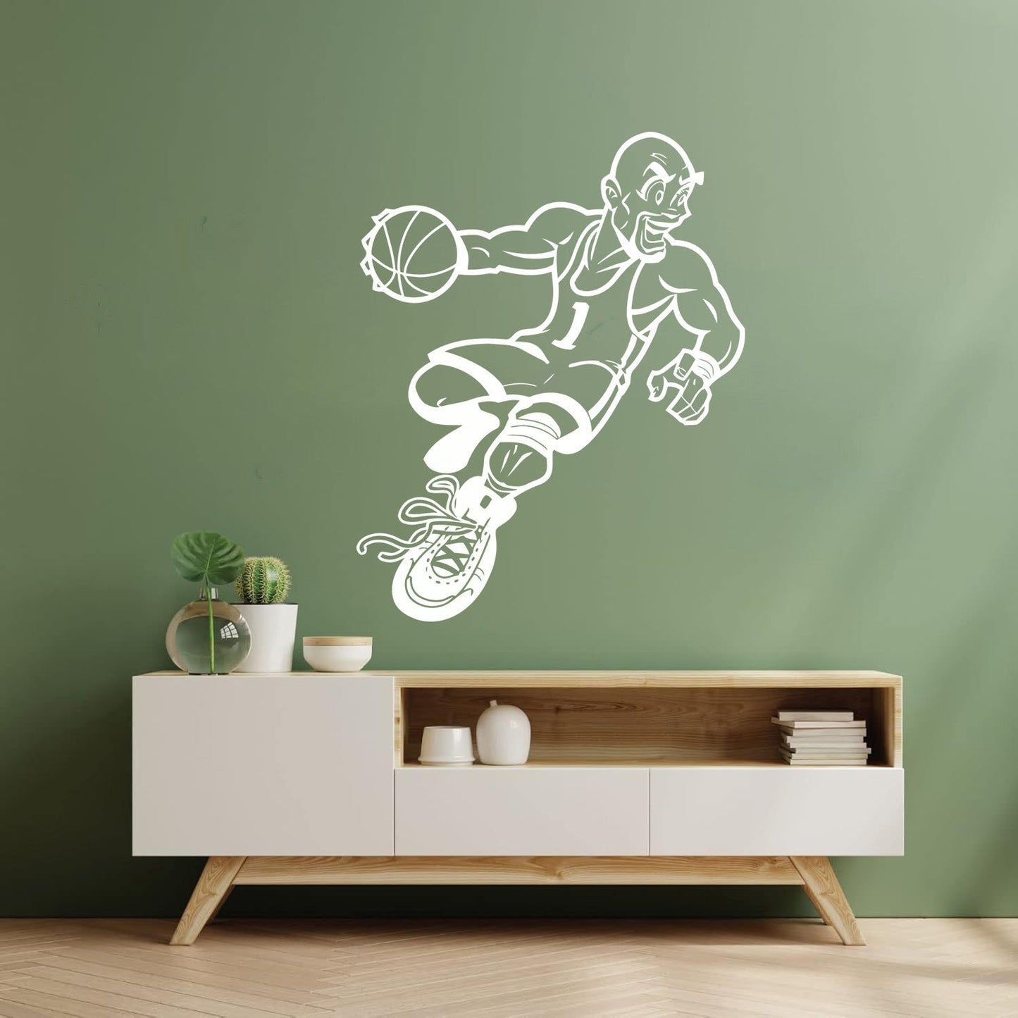 Wall Stickers Paster Paper Sport Game Basketball Player Cartoon Caricature Equipped With Transfer Film Kit