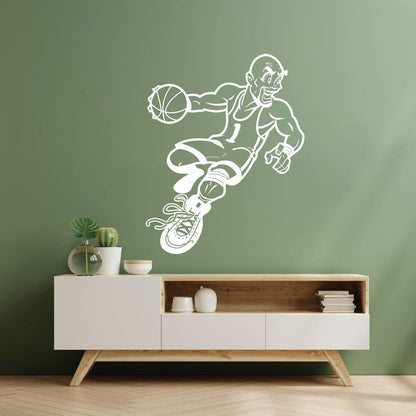 Wall Stickers Paster Paper Sport Game Basketball Player Cartoon Caricature Equipped With Transfer Film Kit