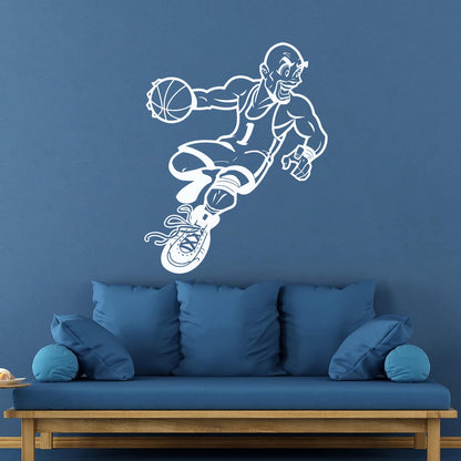 Wall Stickers Paster Paper Sport Game Basketball Player Cartoon Caricature Equipped With Transfer Film Kit