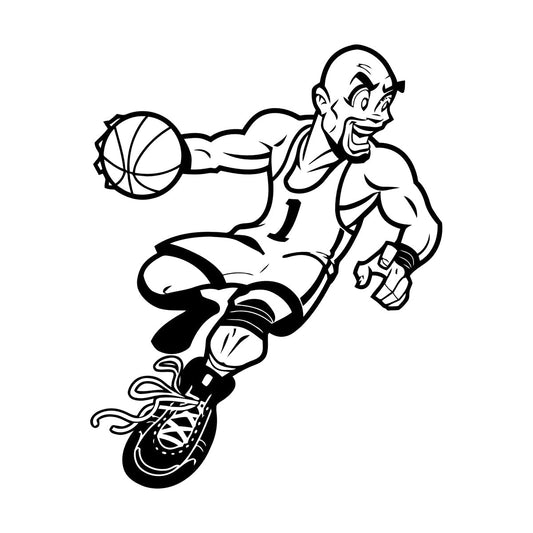 Wall Stickers Paster Paper Sport Game Basketball Player Cartoon Caricature Equipped With Transfer Film Kit