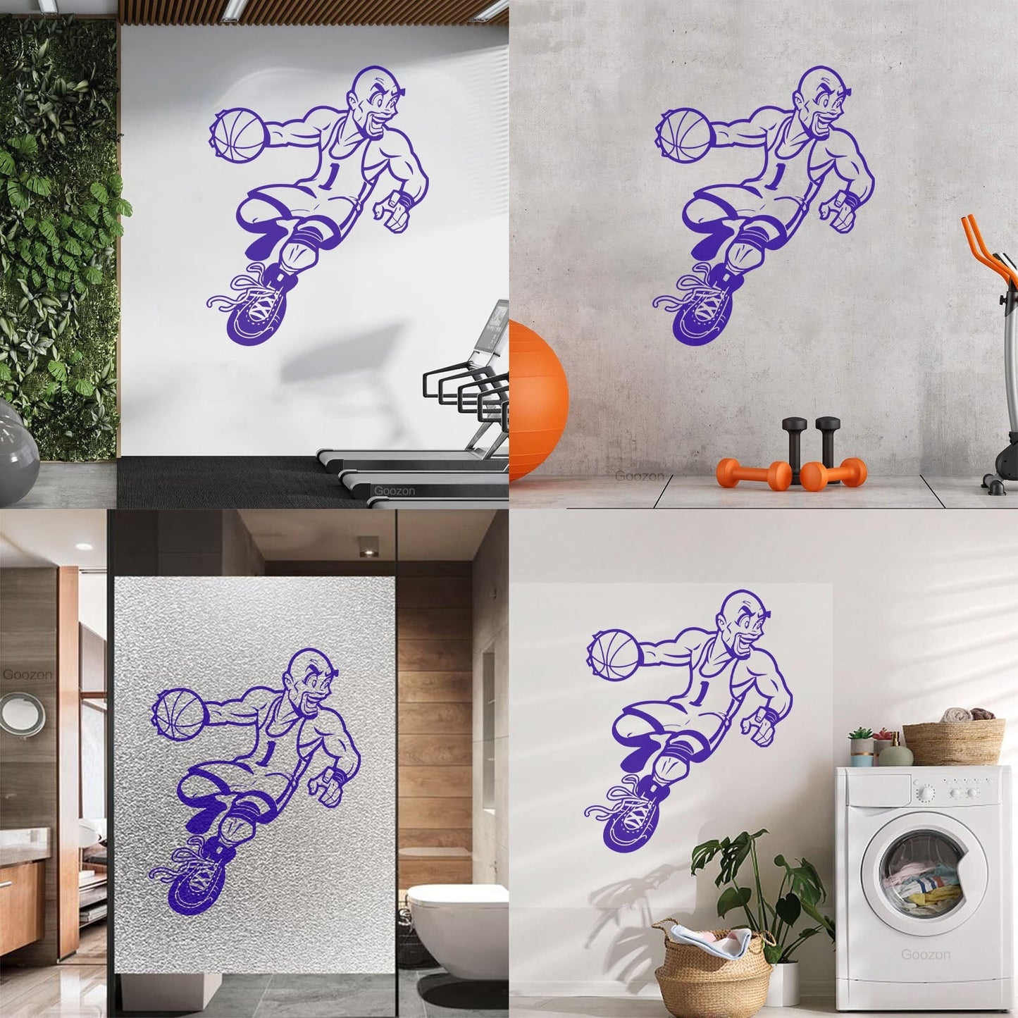 Wall Stickers Paster Paper Sport Game Basketball Player Cartoon Caricature Equipped With Transfer Film Kit
