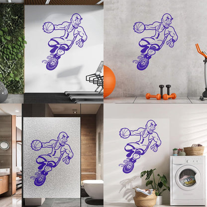Wall Stickers Paster Paper Sport Game Basketball Player Cartoon Caricature Equipped With Transfer Film Kit
