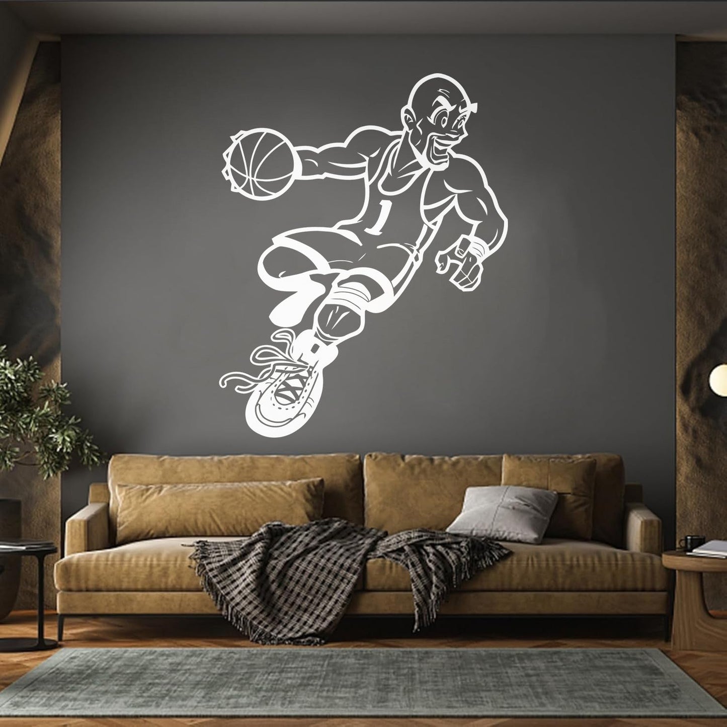 Wall Stickers Paster Paper Sport Game Basketball Player Cartoon Caricature Equipped With Transfer Film Kit