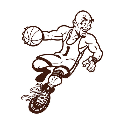 Wall Stickers Paster Paper Sport Game Basketball Player Cartoon Caricature Equipped With Transfer Film Kit