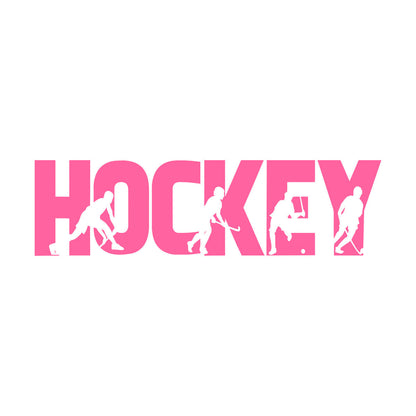 Sport Game Hockey Word Silhouettes Wall Vinyl Sticker Decor Easy Installation