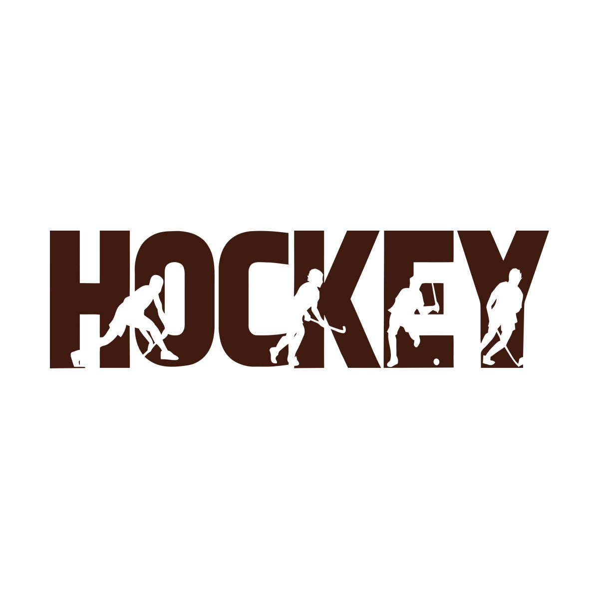 Sport Game Hockey Word Silhouettes Wall Vinyl Sticker Decor Easy Installation