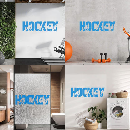 Sport Game Hockey Word Silhouettes Wall Vinyl Sticker Decor Easy Installation