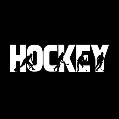 Sport Game Hockey Word Silhouettes Wall Vinyl Sticker Decor Easy Installation