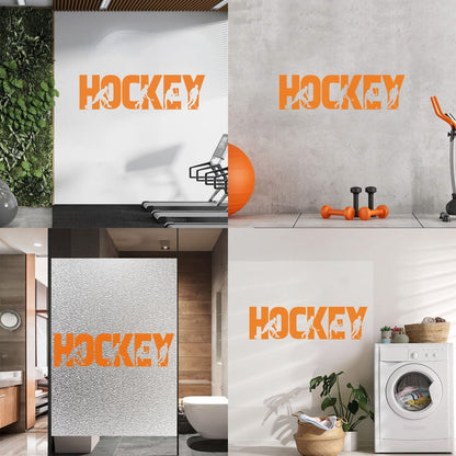 Sport Game Hockey Word Silhouettes Wall Vinyl Sticker Decor Easy Installation