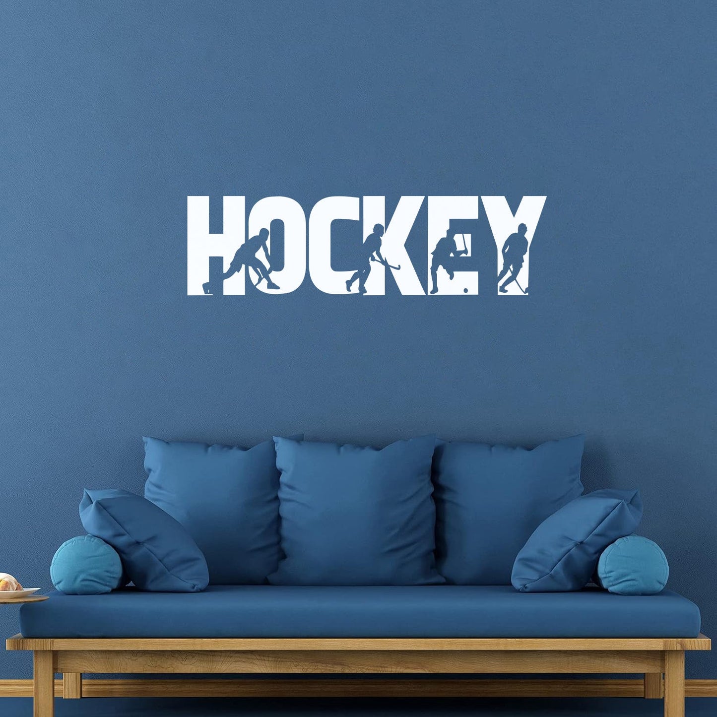 Sport Game Hockey Word Silhouettes Wall Vinyl Sticker Decor Easy Installation